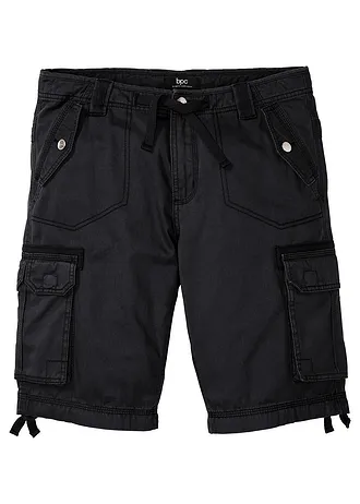 Cargo-bermuda tiszta pamutból, Regular Fit • fekete • bonprix áruház