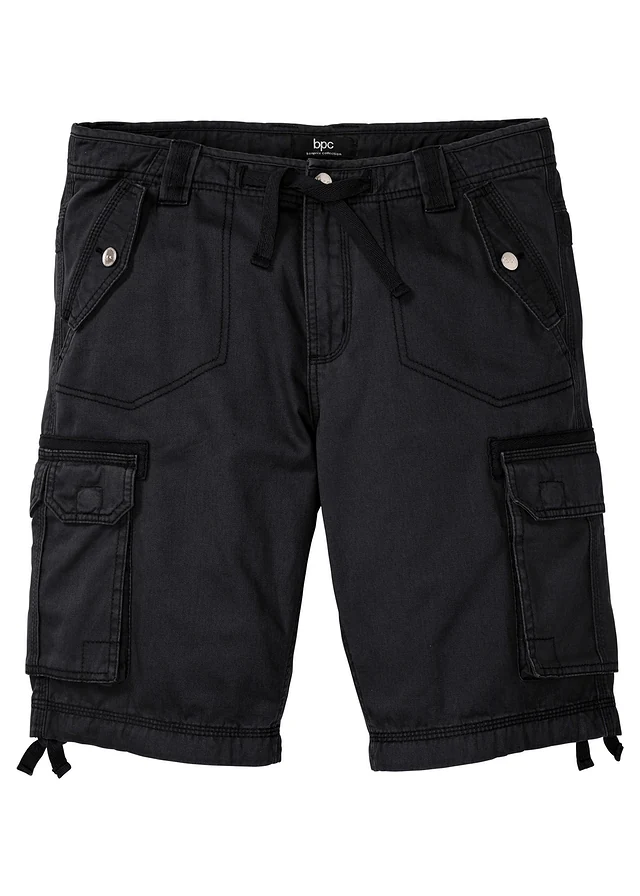 Cargo bermuda, regular fit, Kleur: zwart
