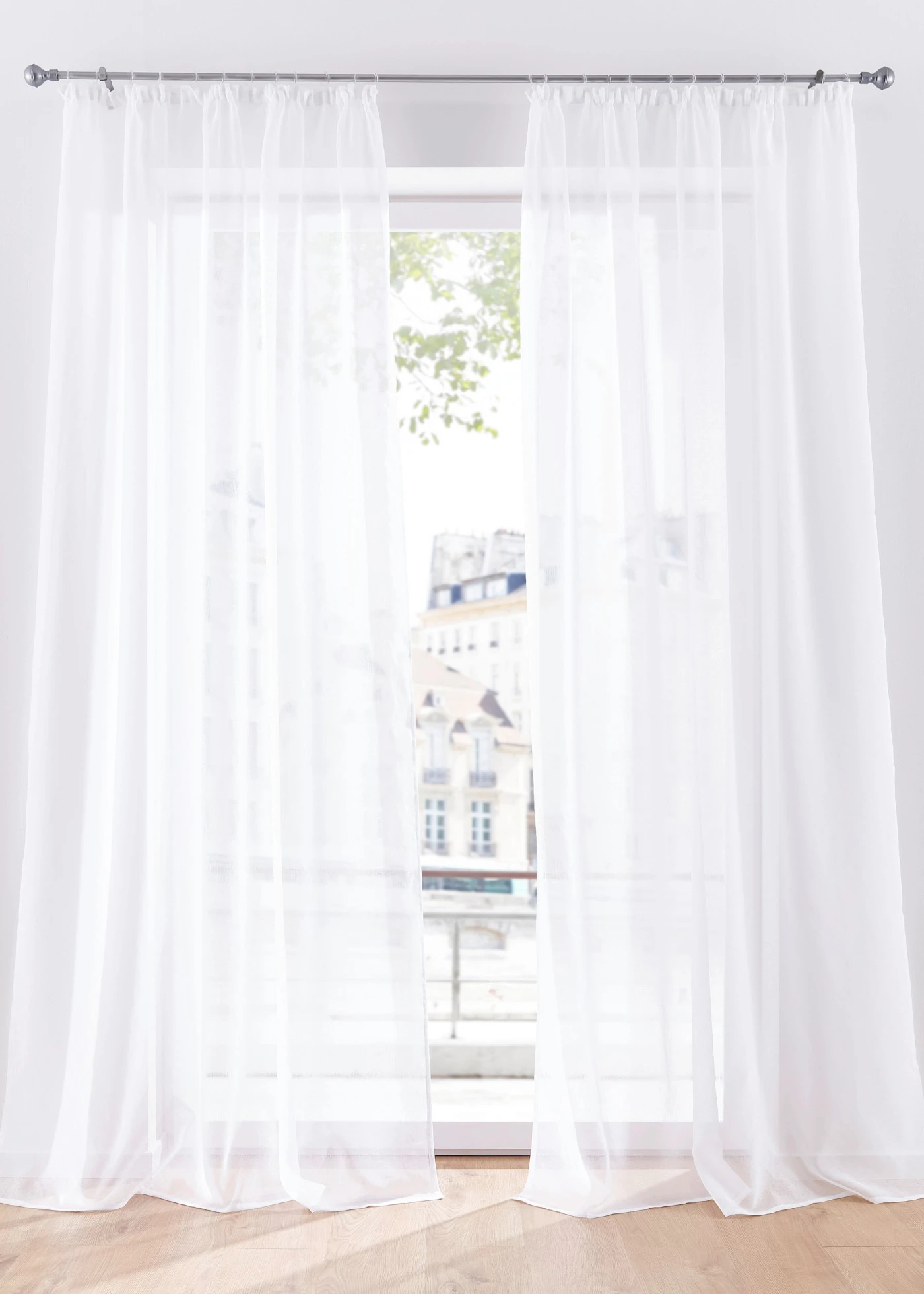 Voilage finement texturé (1 pce), aussi en extra long • blanc • Boutique bonprix