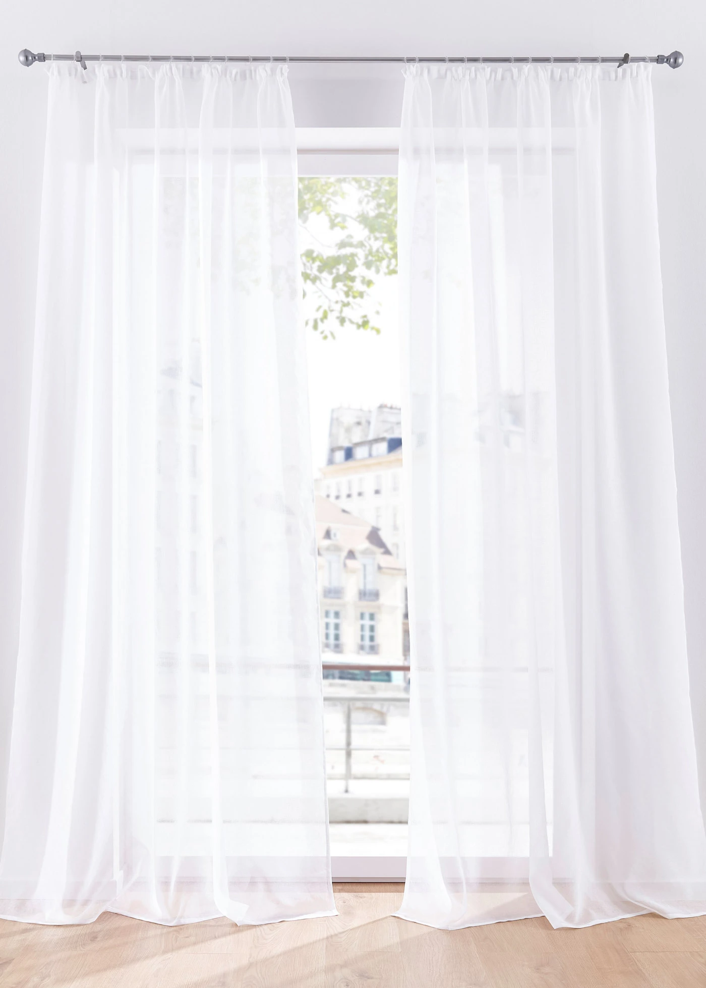 Voilage finement texturé (1 pce), aussi en XXL • blanc • Boutique bonprix