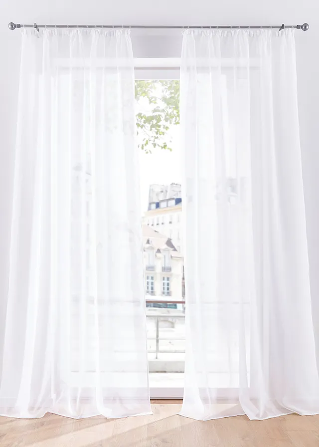 Voilage finement texturé (1 pce), aussi en XXL • blanc • Boutique bonprix