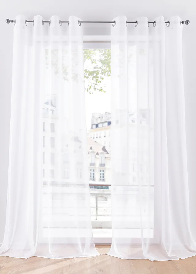 Voilage finement texturé (1 pce), aussi en XXL • blanc • Boutique bonprix