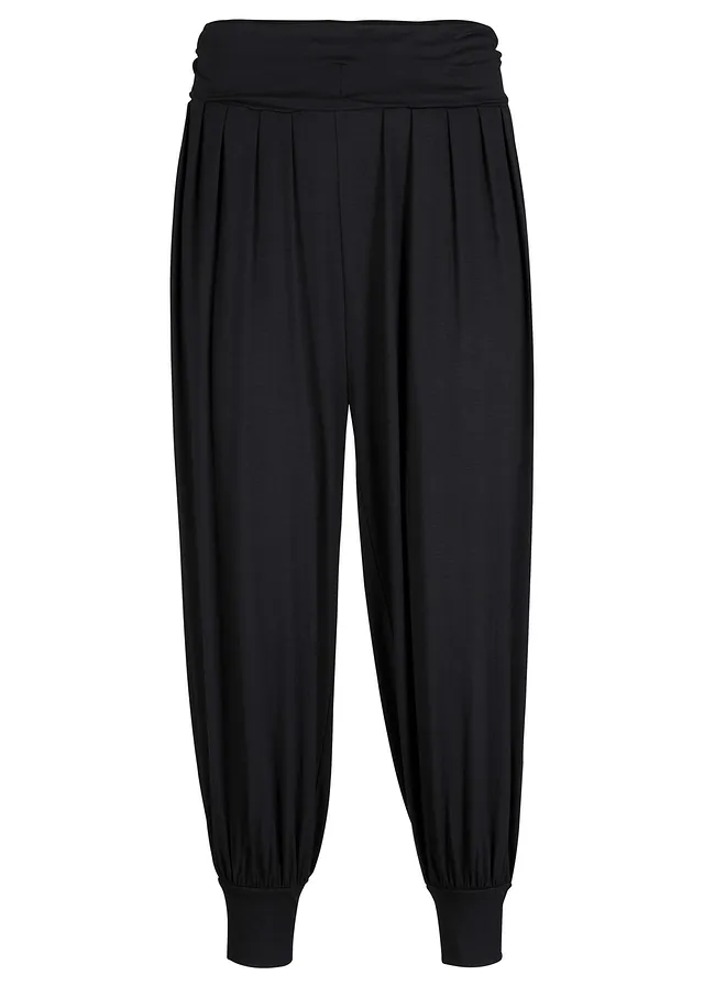 Pantalon sarouel en viscose douce et extensible • noir • Boutique bonprix