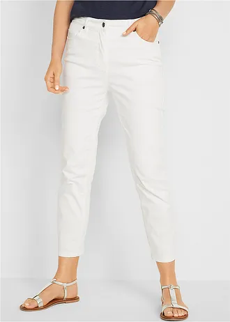 Pantalon 7/8 taille haute, Couleur: blanc