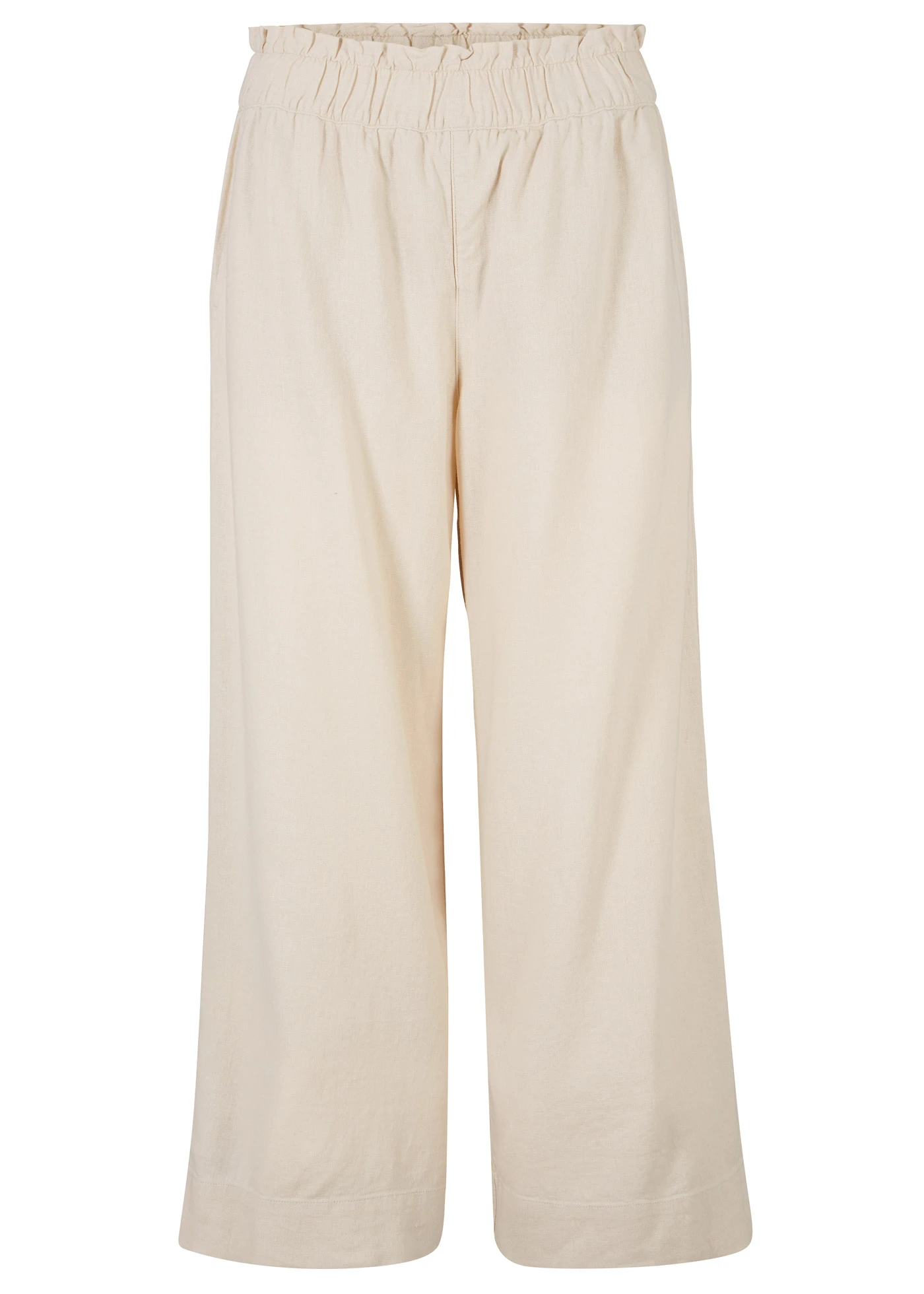 Culotte met linnen, tot op de kuit • kiezelbeige • bonprix online shop