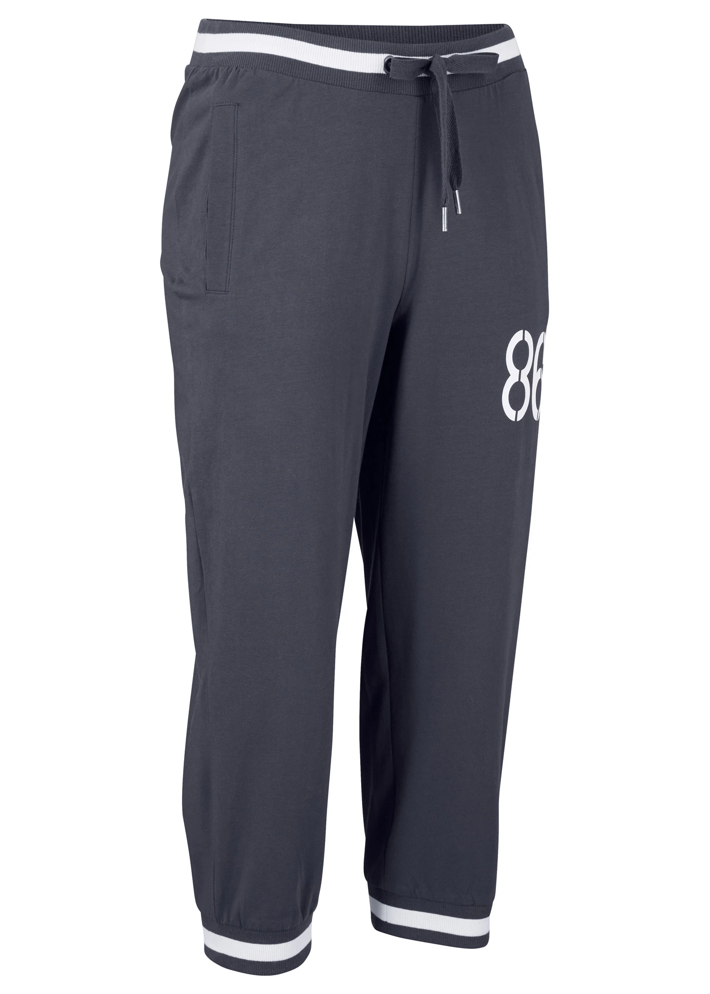 3/4 joggingové kalhoty z bavlněné směsi • noční modrá s potiskem • bonprix obchod