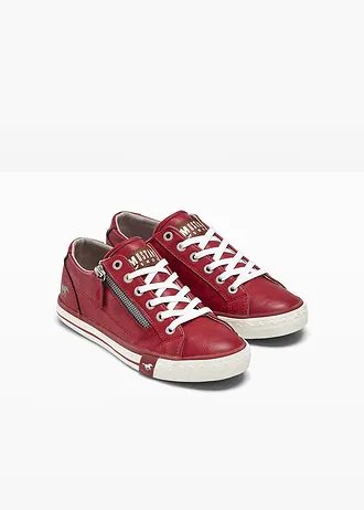 Sneakers van Mustang met ritssluiting, Kleur: rood
