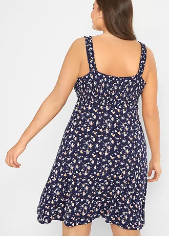 Zwangerschapsjurk van jersey met viscose, Kleur: donkerblauw gedessineerd