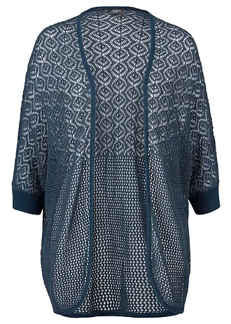 Gilet long en maille ajourée