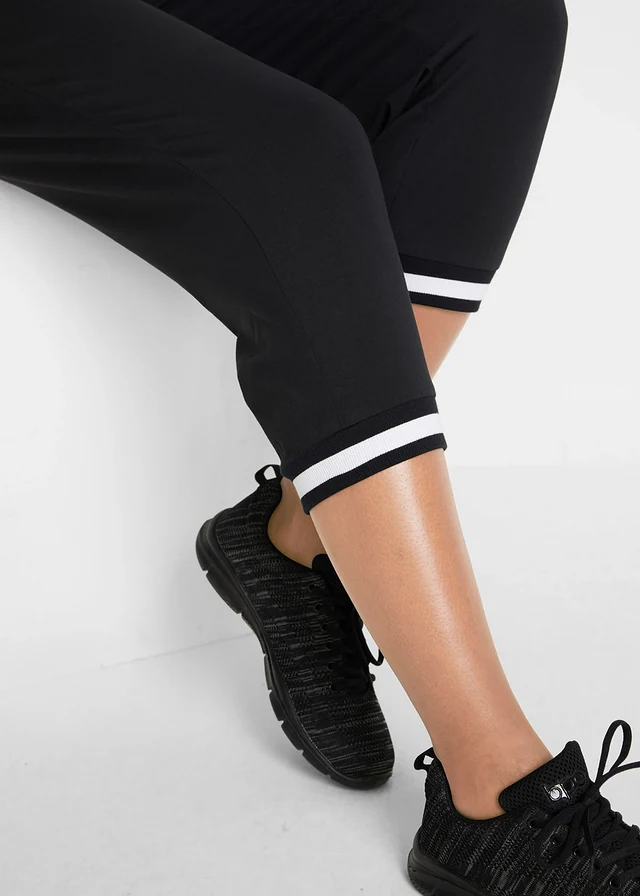 Jogging longueur 3/4 en coton extensible • noir imprimé • product-page.page-title-suffix