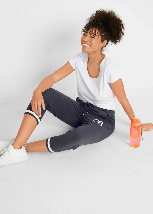 Jogging longueur 3/4 en coton extensible • bleu nuit imprimé • product-page.page-title-suffix