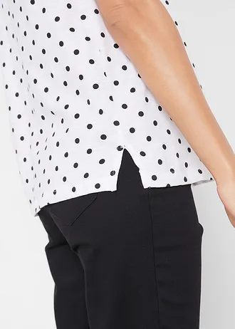 Top cu fentă cu nasturi • alb/negru punctat • magazin bonprix