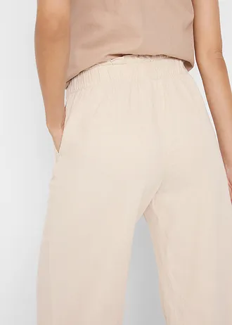 Pantalon large, longueur mollet • beige galet • Boutique bonprix