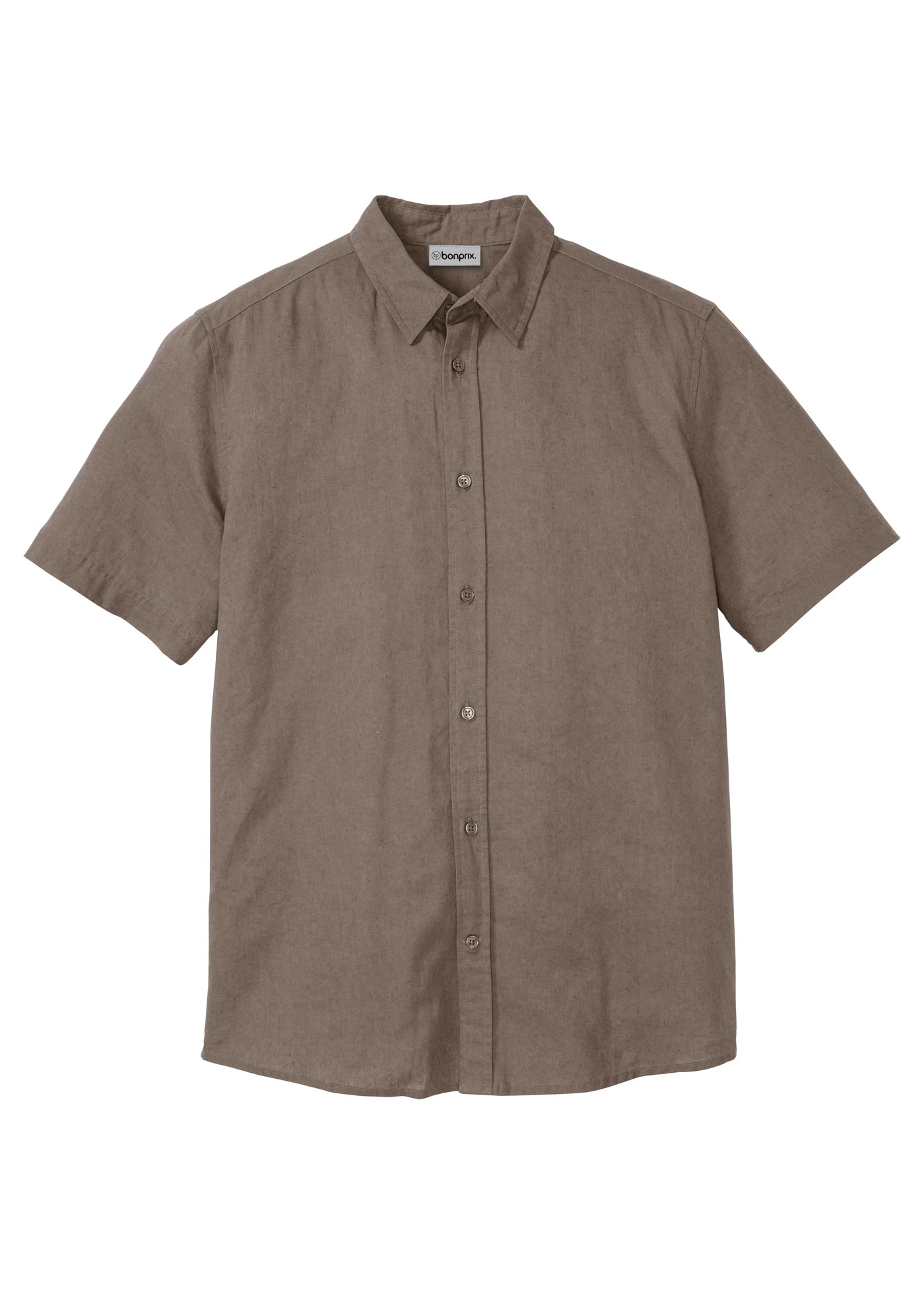 Košile s krátkým rukávem, ze vzdušné lněné směsi • hnědošedá • bonprix obchod