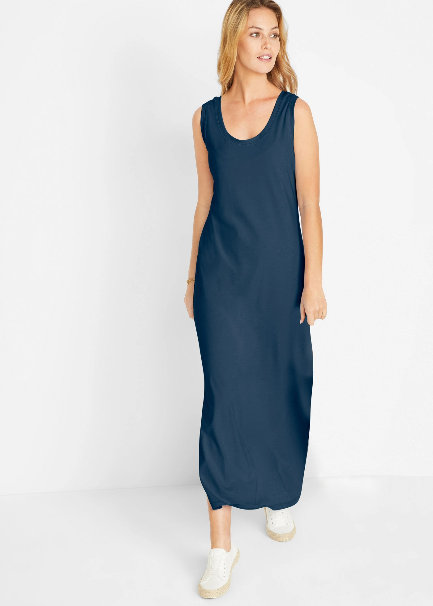 Přiléhavé žerzejové šaty • tmavě modrá melír • bonprix obchod