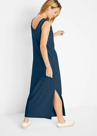 Rochie din jerse, care pune silueta în valoare • bleumarin melanj • magazin bonprix