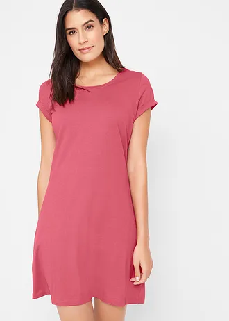 Robe en jersey 100% coton, Couleur: framboise fumé