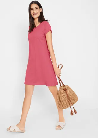 Robe en jersey 100% coton, Couleur: framboise fumé