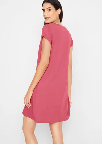 Robe en jersey 100% coton, Couleur: framboise fumé