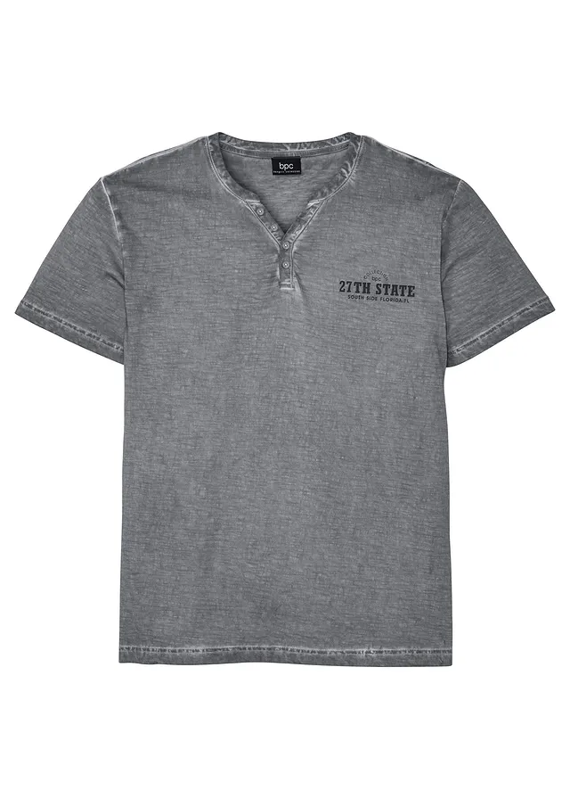 Tričko s légou, krátky rukáv v obnosenom vzhľade z čistej bio bavlny