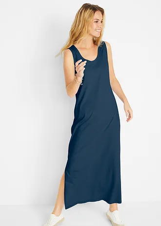 Rochie din jerse, care pune silueta în valoare • bleumarin melanj • magazin bonprix