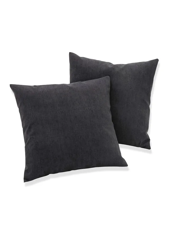 Lot de 2 housses de coussin aspect lin • gris • Boutique bonprix