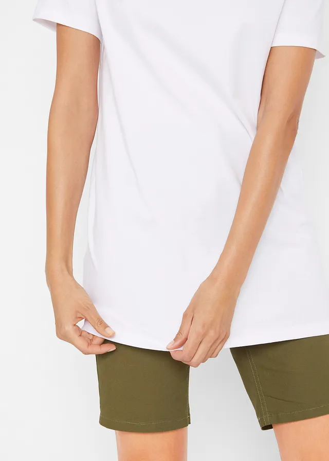 Lang basic T-shirt (set van 2) • donkerblauw/wit • bonprix online shop