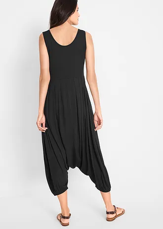 Overal s harémovými kalhotami, ze směsi s viskózou • černá • bonprix obchod