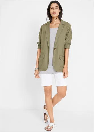 Lang basic T-shirt (set van 2), Kleur: zwart-lichtgrijs gemêleerd