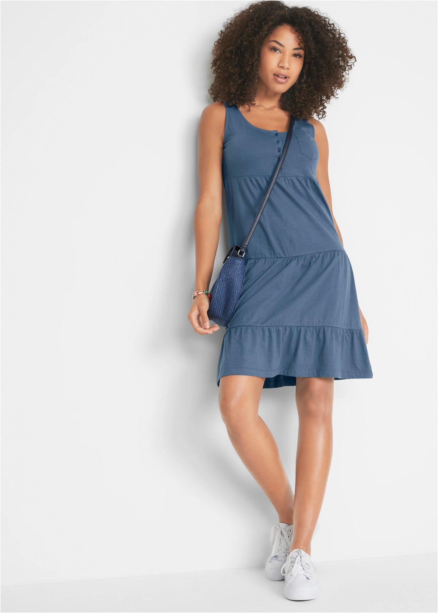 Jurk van katoen-jersey, petite • indigo • bonprix online shop