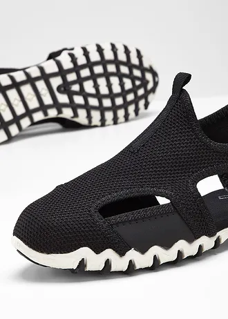 Sandały trekkingowe z profilowaną podeszwą, kolor: czarno-biały