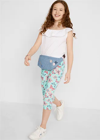 Capri legíny s organickou bavlnou (2 ks v balení) • půlnoční modrá + pastelově mátová • bonprix obchod