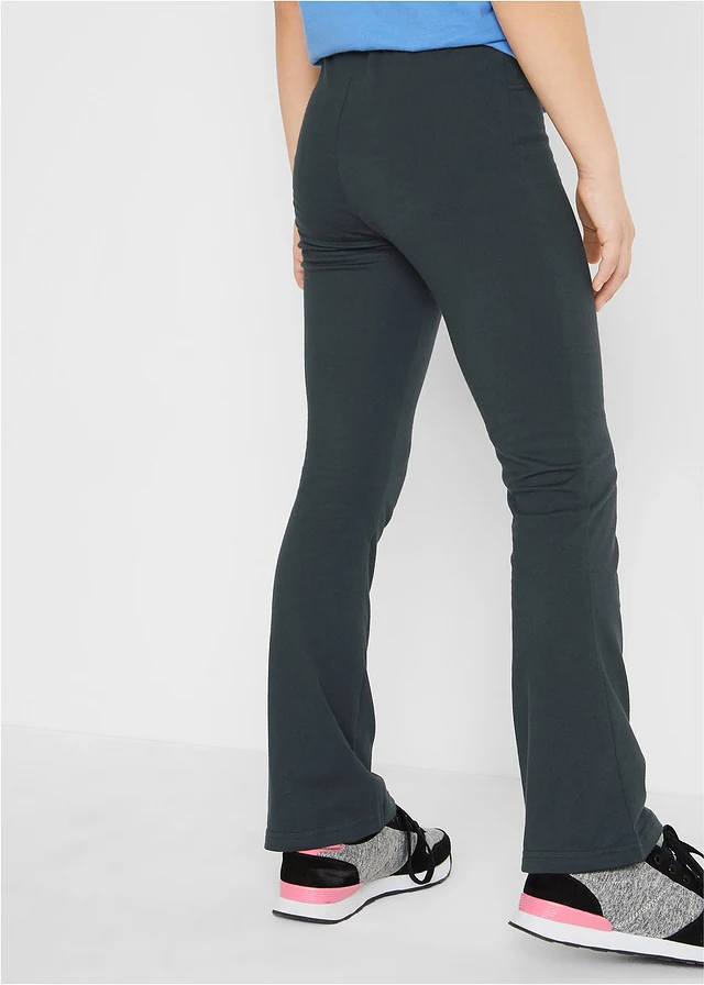 Legging évasé en jersey coton, Couleur: noir