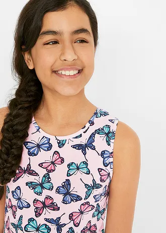 Jersey jurk van puur biologisch katoen • lichtroze met print • bonprix online shop