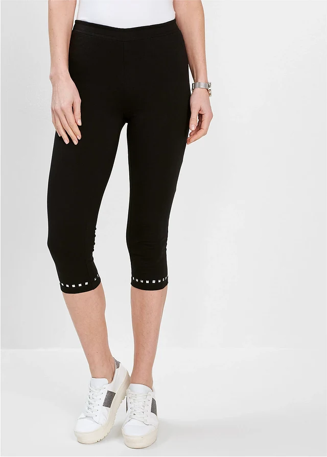 Legging corsaire, Couleur: noir-argenté