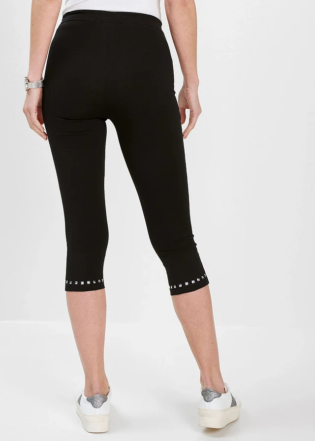 Legging corsaire, Couleur: noir-argenté