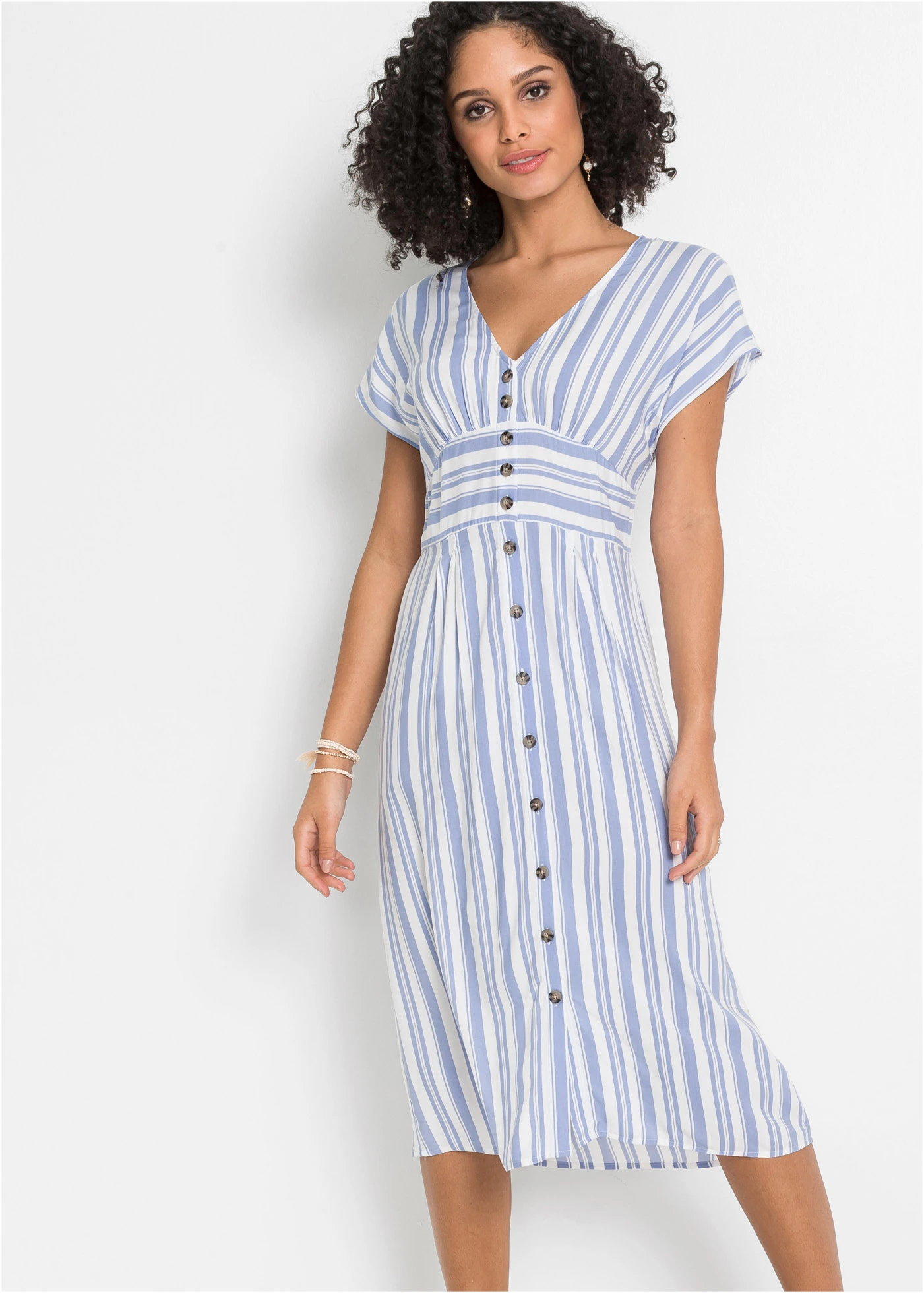 Rochie din viscoză moale • bleu-alb dungat • magazin bonprix