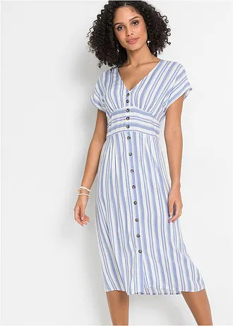 Jurk van zachte viscose • lichtblauw-wit gestreept • bonprix online shop