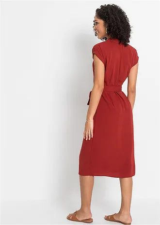 Rochie-bluză cu cordon • roșu ruginiu • magazin bonprix