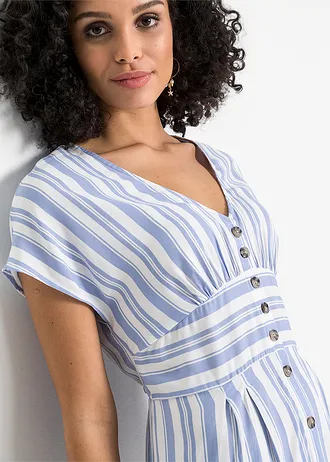 Jurk van zachte viscose • lichtblauw-wit gestreept • bonprix online shop