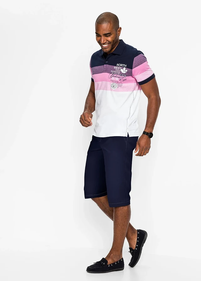 Polo en jersey 100% coton • bleu foncé/fuchsia • product-page.page-title-suffix