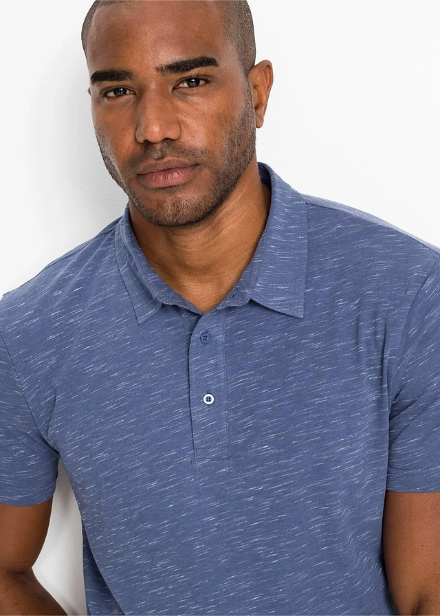 Tricou polo cu mânecă scurtă • indigo melanj • magazin bonprix