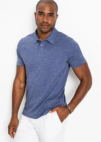 Poloshirt, korte mouw, Kleur: indigo gemêleerd