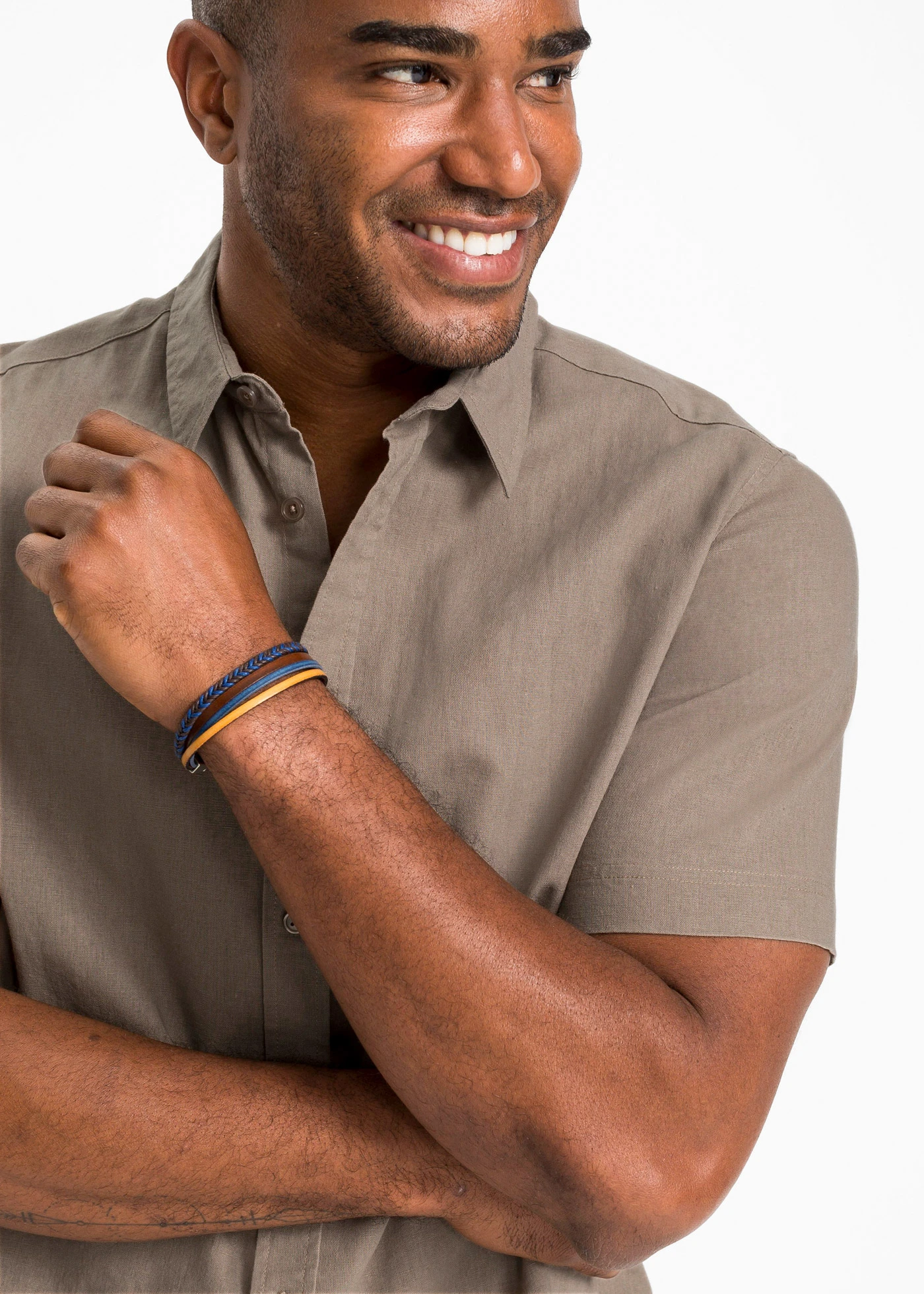 Košile s krátkým rukávem, ze vzdušné lněné směsi • hnědošedá • bonprix obchod