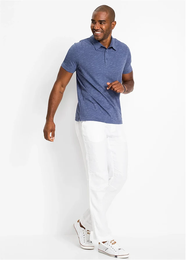 Polo manches courtes, Couleur: indigo chiné