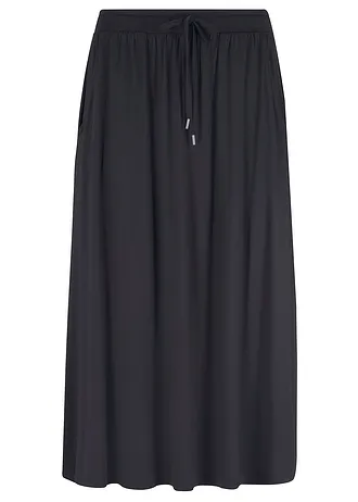 Fustă din jerse din amestec de bumbac • negru • magazin bonprix