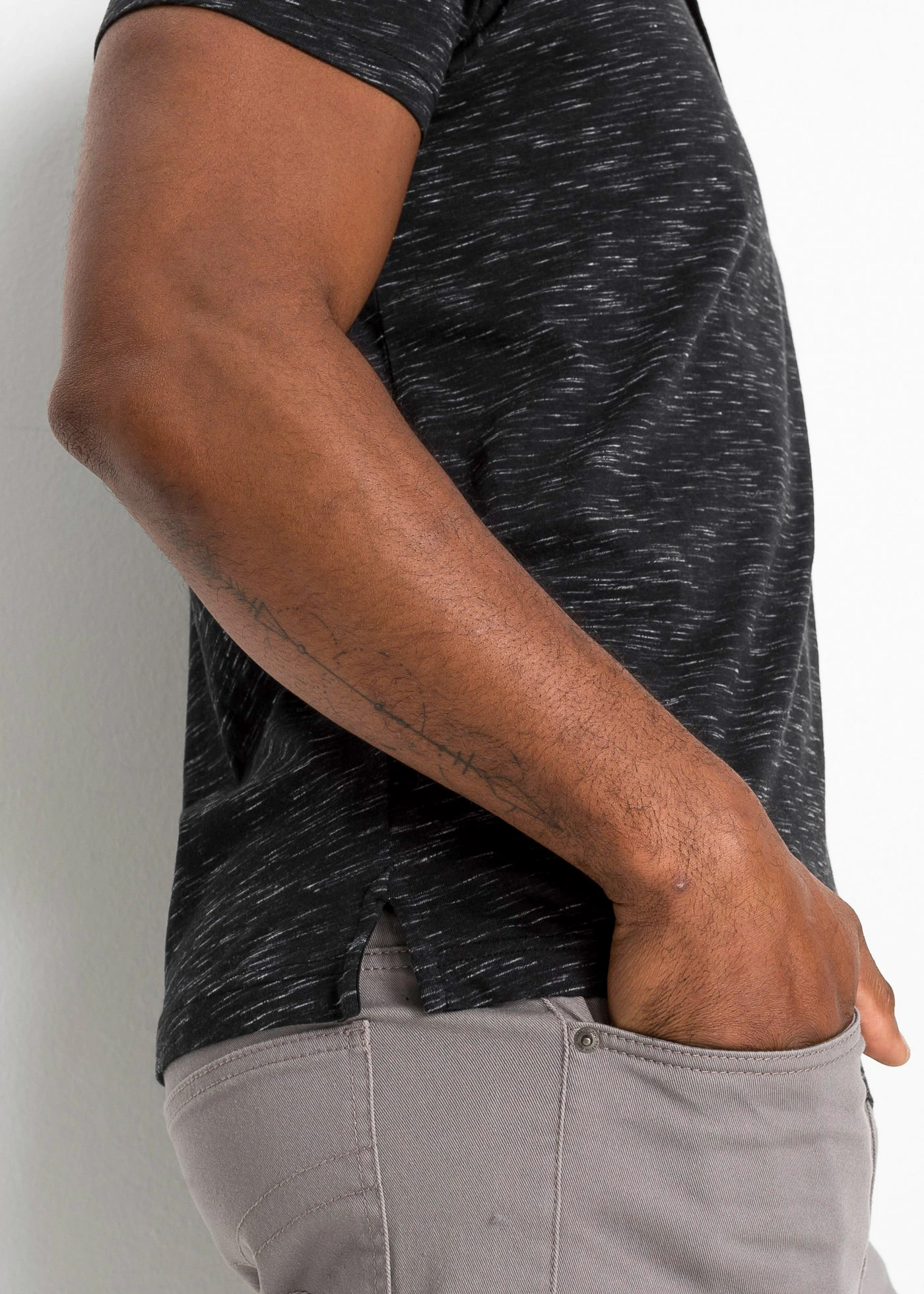 Tricou polo cu mânecă scurtă • negru melanj • magazin bonprix