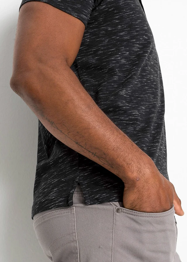 Poloshirt, korte mouw • zwart gemêleerd • product-page.page-title-suffix