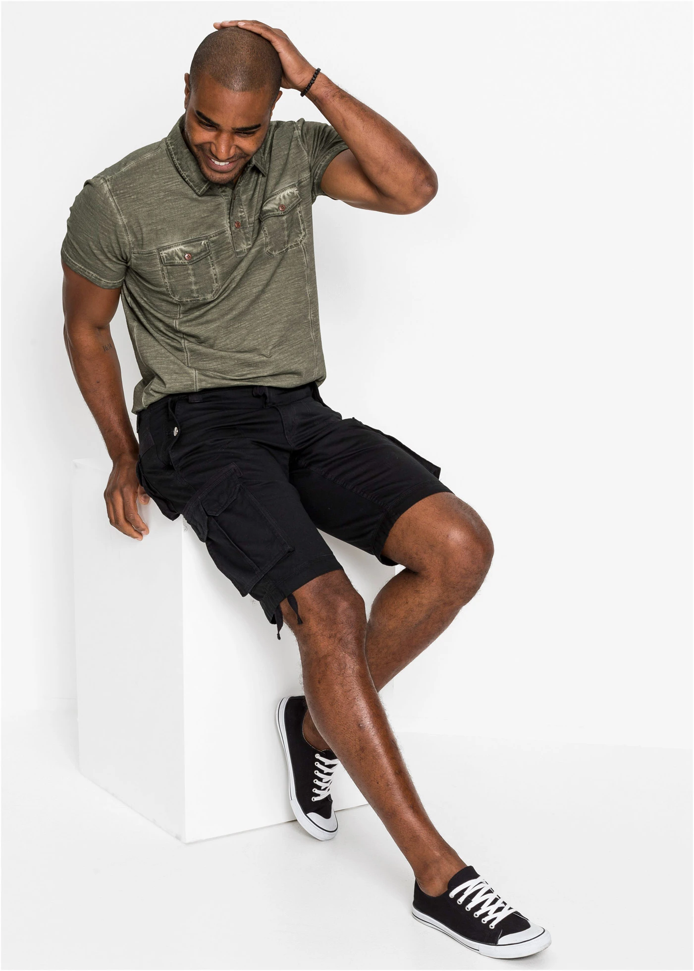 Cargo bermudy Regular Fit, z čisté bavlny • černá • bonprix obchod