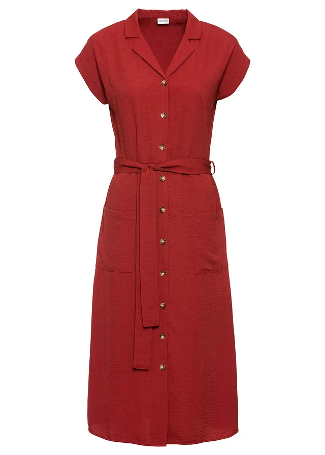 Rochie-bluză cu cordon • roșu ruginiu • magazin bonprix